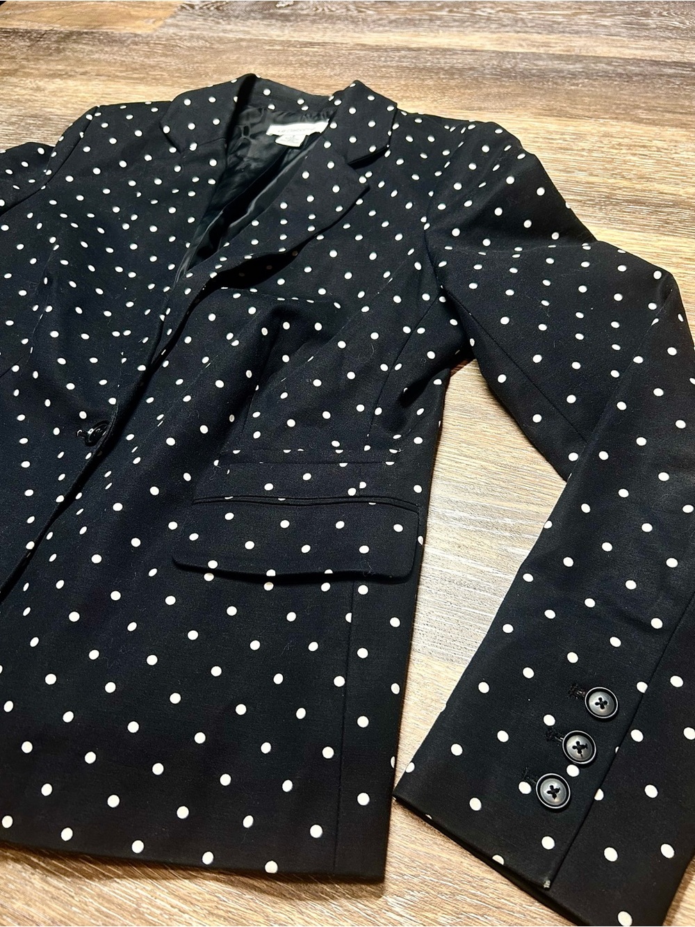 Liz Claiborne Black & White Polka Dot Blazer – Size M